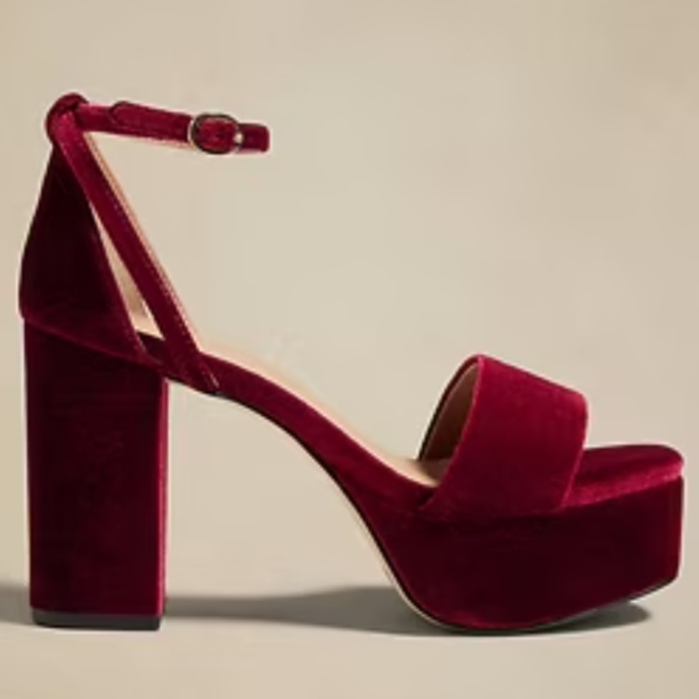 Banana Republic Red Velvet platform shoes